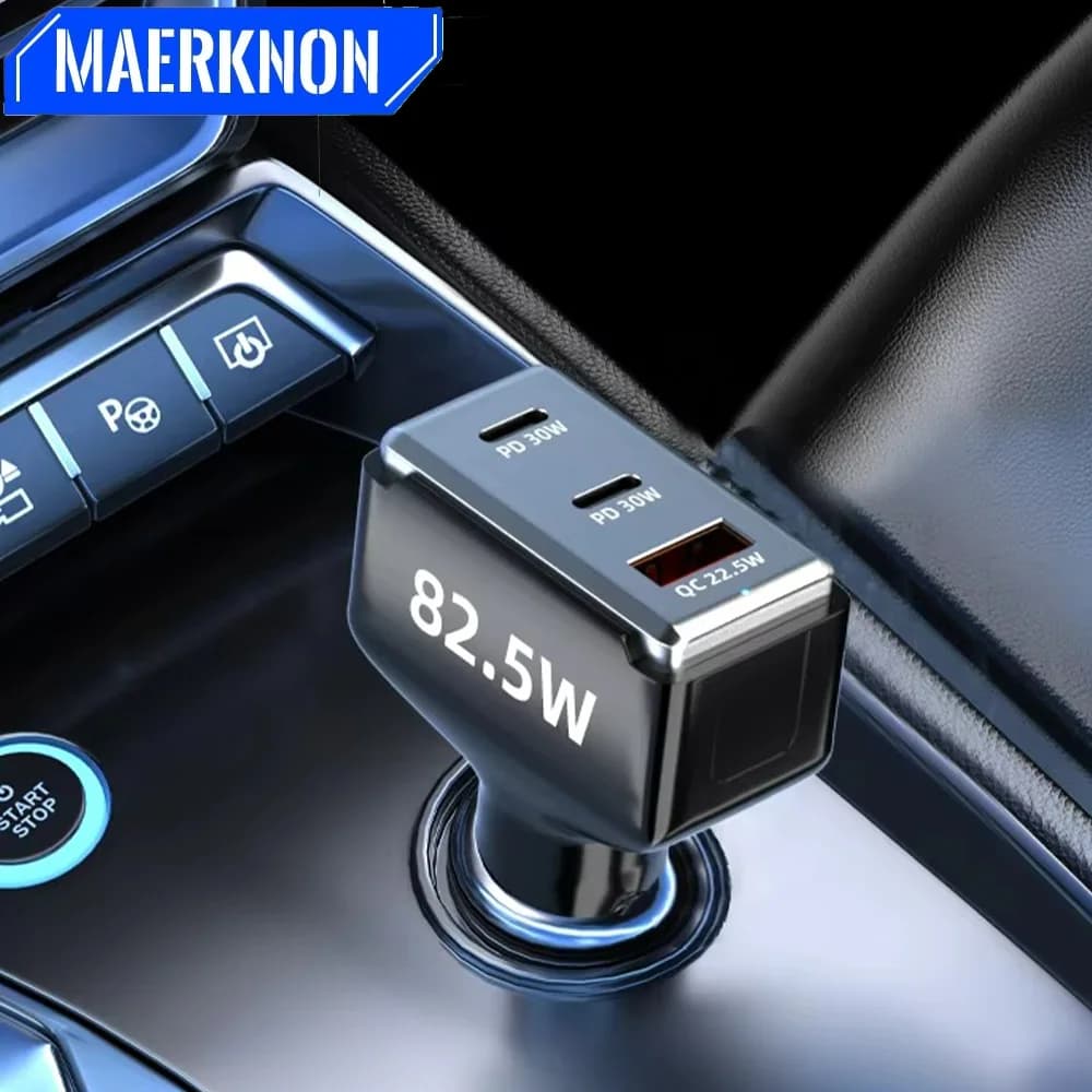 Caricabatteria da auto USB da 80 W Caricabatteria da auto a ricarica rapida ad alta potenza multiporta per iPhone Xiaomi Samsung Huawei Caricatore per telefono cellulare per auto