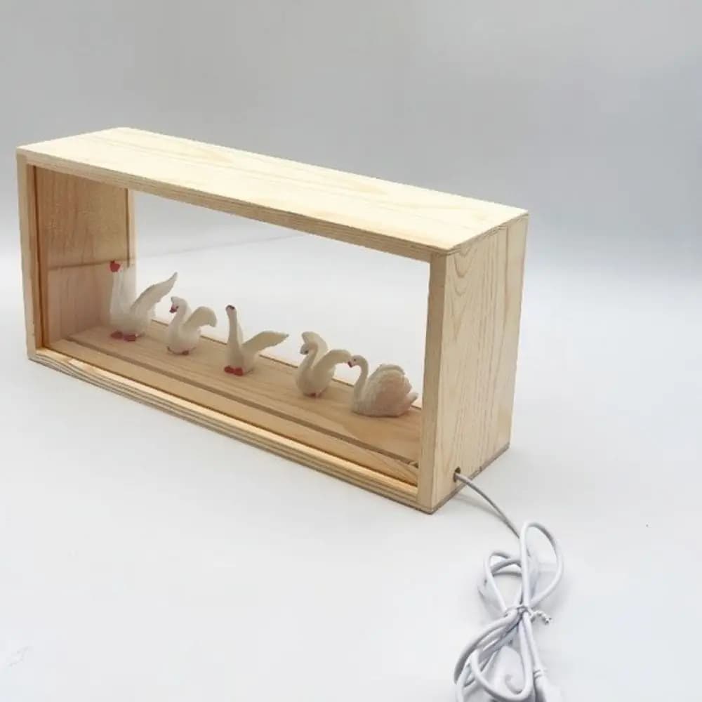 Cornice creativa per scatola ombra Cornice vuota 3D fai-da-te Pannelli acrilici Vetrina per luce notturna in legno non finito Regalo del Ringraziamento