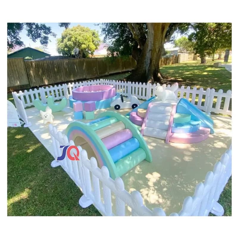 Macaroon-Colored Kids Soft Play Equipment Indoor/Outdoor Small Playground Pastel Ball Pit for Toddler Parties Schools Ball Pools
