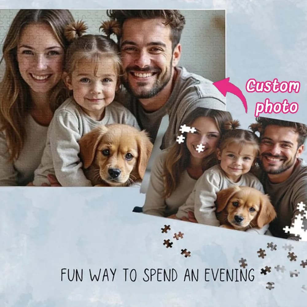 35/300/500/1000pcs, Wooden customized photo puzzle, Unique gifts for family and friends