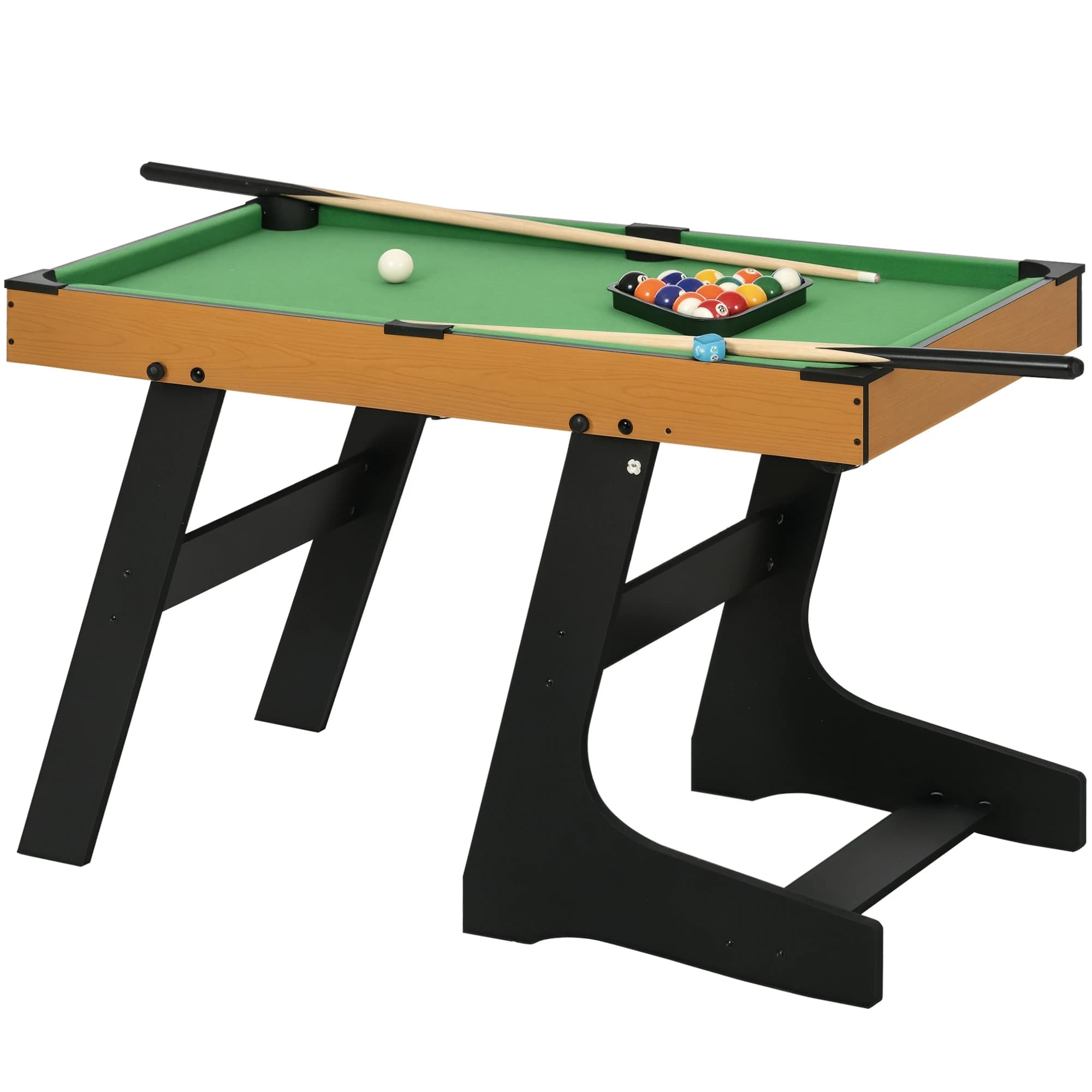38" Mini Pool Table Set Tabletop Billiards Game with Easy Folding for Storage, with Balls, Cues, Chalk, Brush