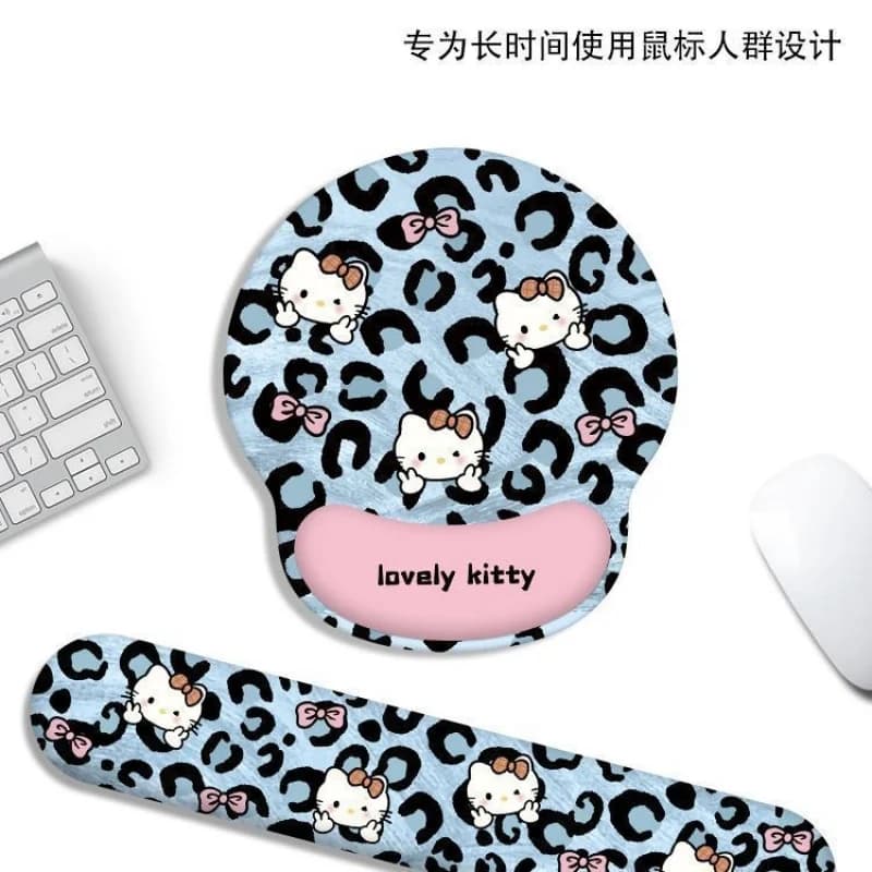 Tappetino per mouse con gatto dei cartoni animati e poggiapolsi per ragazze, supporto per le mani in memory foam, poggiapolsi ispessito per tastiera da ufficio e da gioco