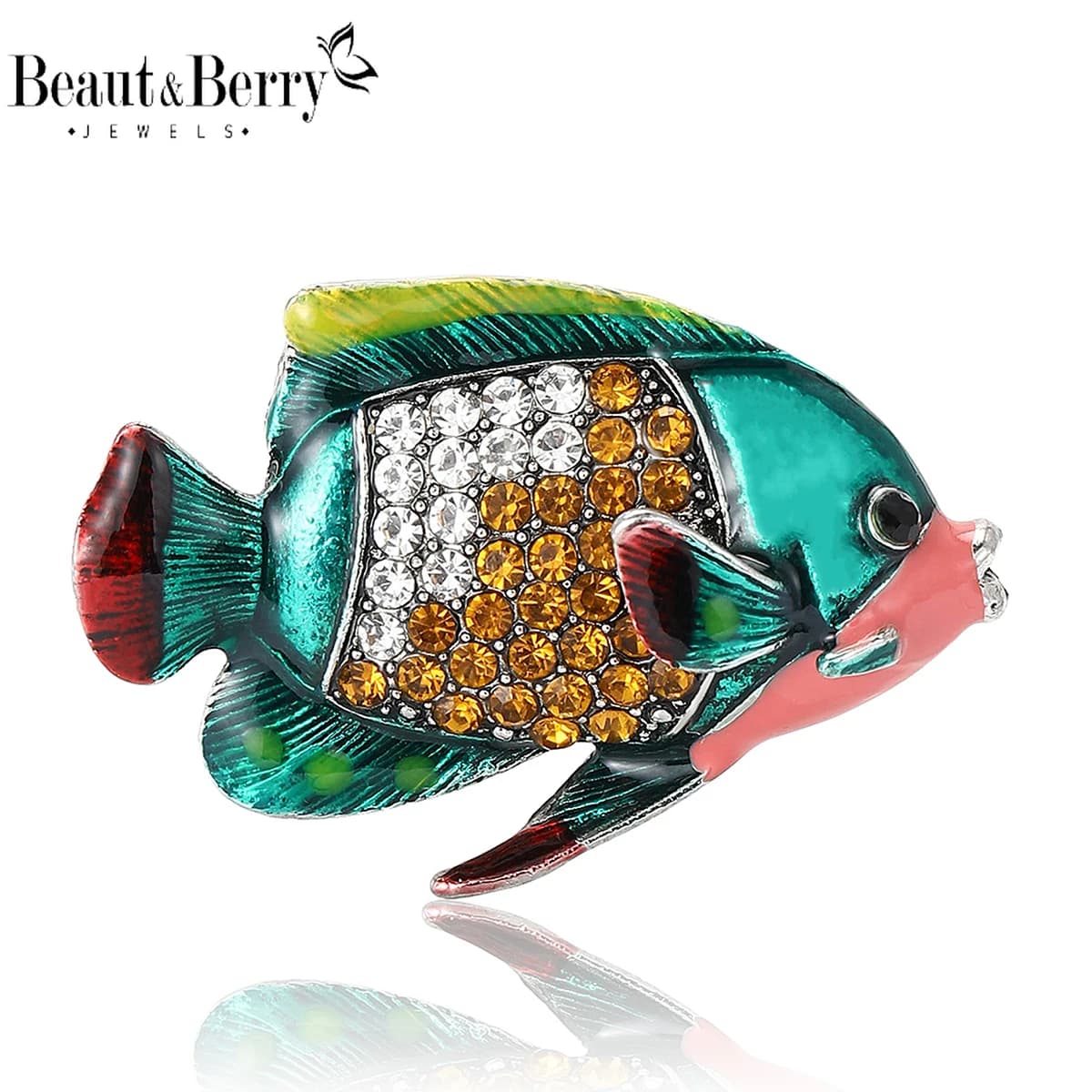 Beaut&Berry Spille classiche con pesci con strass per donne Spille con animali Amici Regali per feste Accessori per gioielli