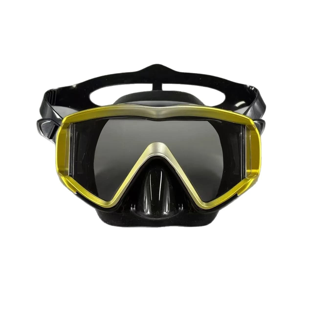 Large-fitted underwater mask with three-way mirror, anti-fog swimming glasses with nose protection, high-definition trans in adult resin