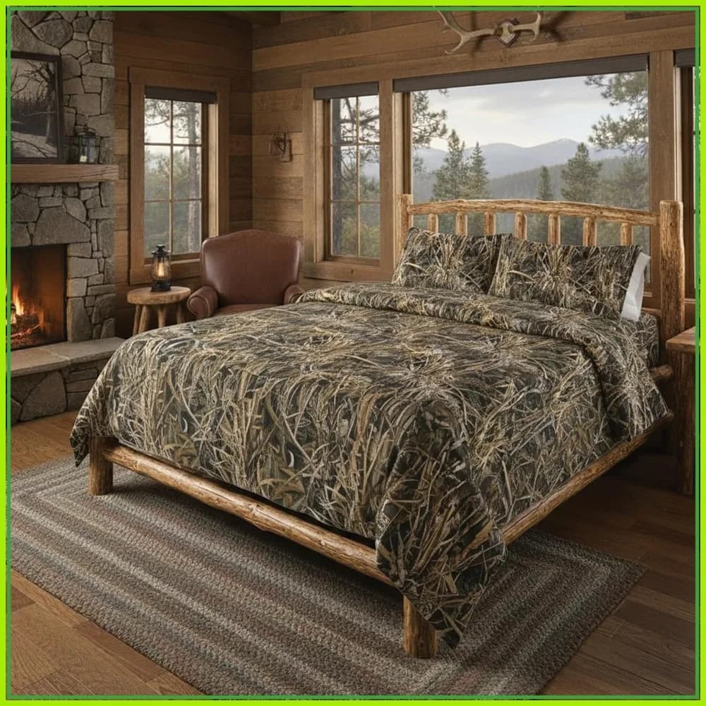 Set di Biancheria da Letto Realtree MAX-7 Camo 5 Pezzi per Letto Queen, Piumino e Lenzuola, Per Tutte le Stagioni