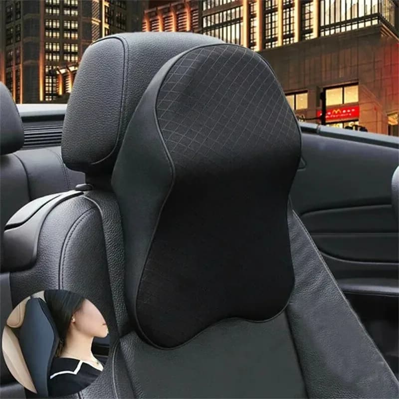 Cuscino del sedile per poggiatesta per auto traspirante Cuscino in memory foam Supporto per la testa Poggiatesta per auto Cuscini da viaggio Schienale in memory foam 3D