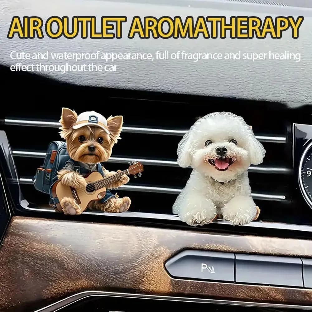 Felpa con cappuccio Cucciolo Presa d'aria per auto Clip Decor Lenzuola per aromaterapia Deodorante per ambienti solido 2D Piatto Cartoon Ornamenti interni per auto