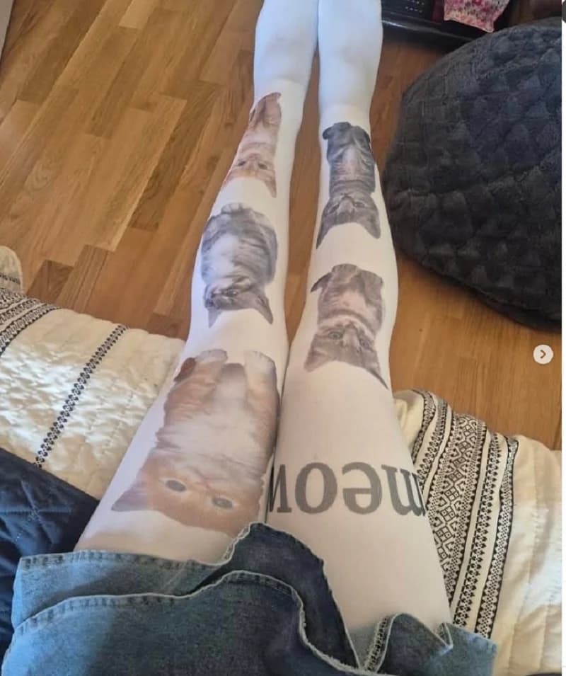 Calze Lunghe Kawaii con Stampa Gatto Bianco, Calze Sopra il Ginocchio Stile Harajuku, Calze per Cosplay Y2K, Calze Emo Anni 2000 per Donna