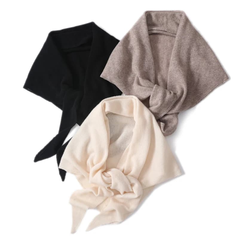 100% scialli lavorati a maglia di lana donna autunno inverno moda grande sciarpa a spalla triangolare elegante Poncho a mantella Pashmina multifunzionale