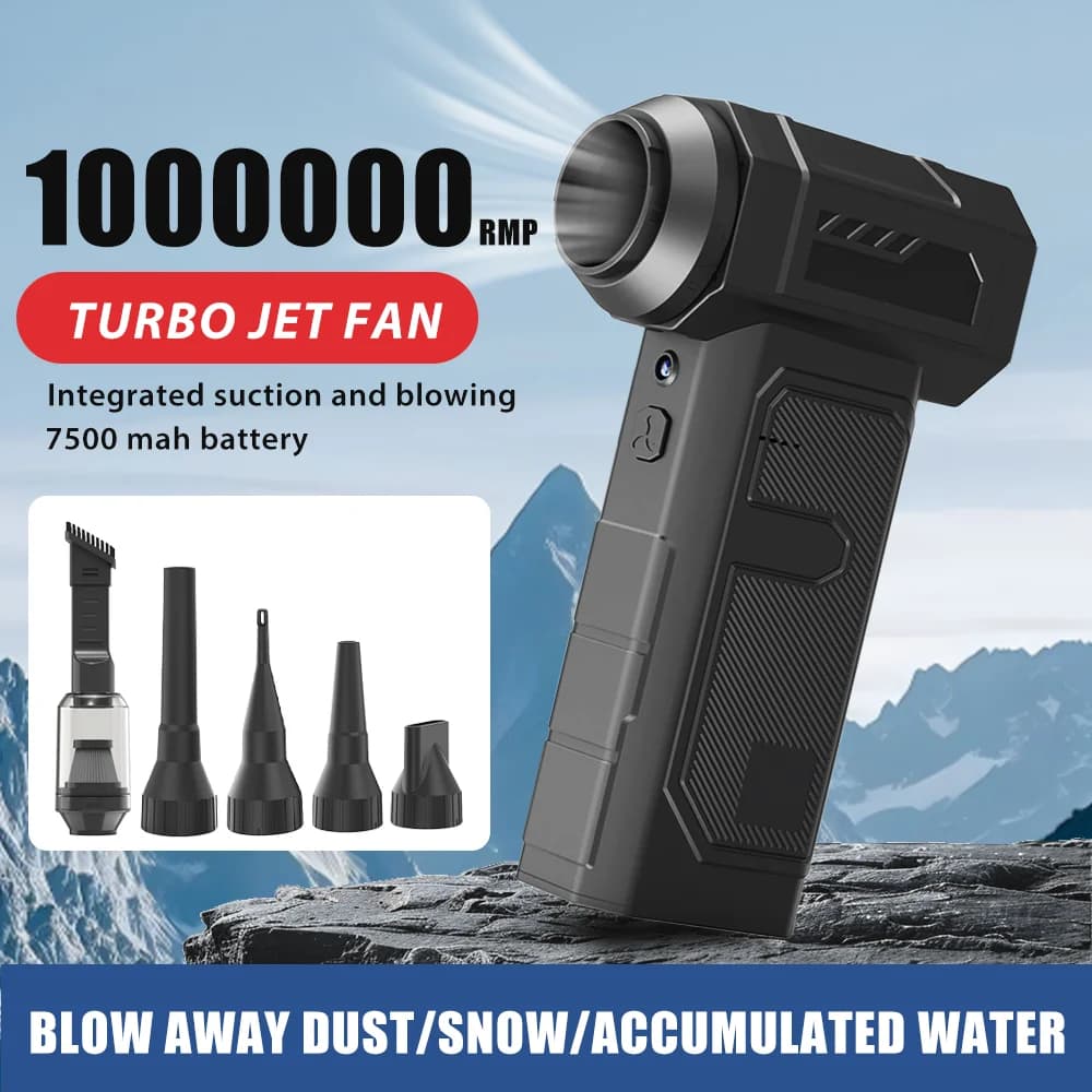 300W Wireless Jet Fan 1000000RPM Motore Brushless Turbo Jet Ventilatore Aspirapolvere Per Auto 52M/S Ventilatore Portatile Esterno