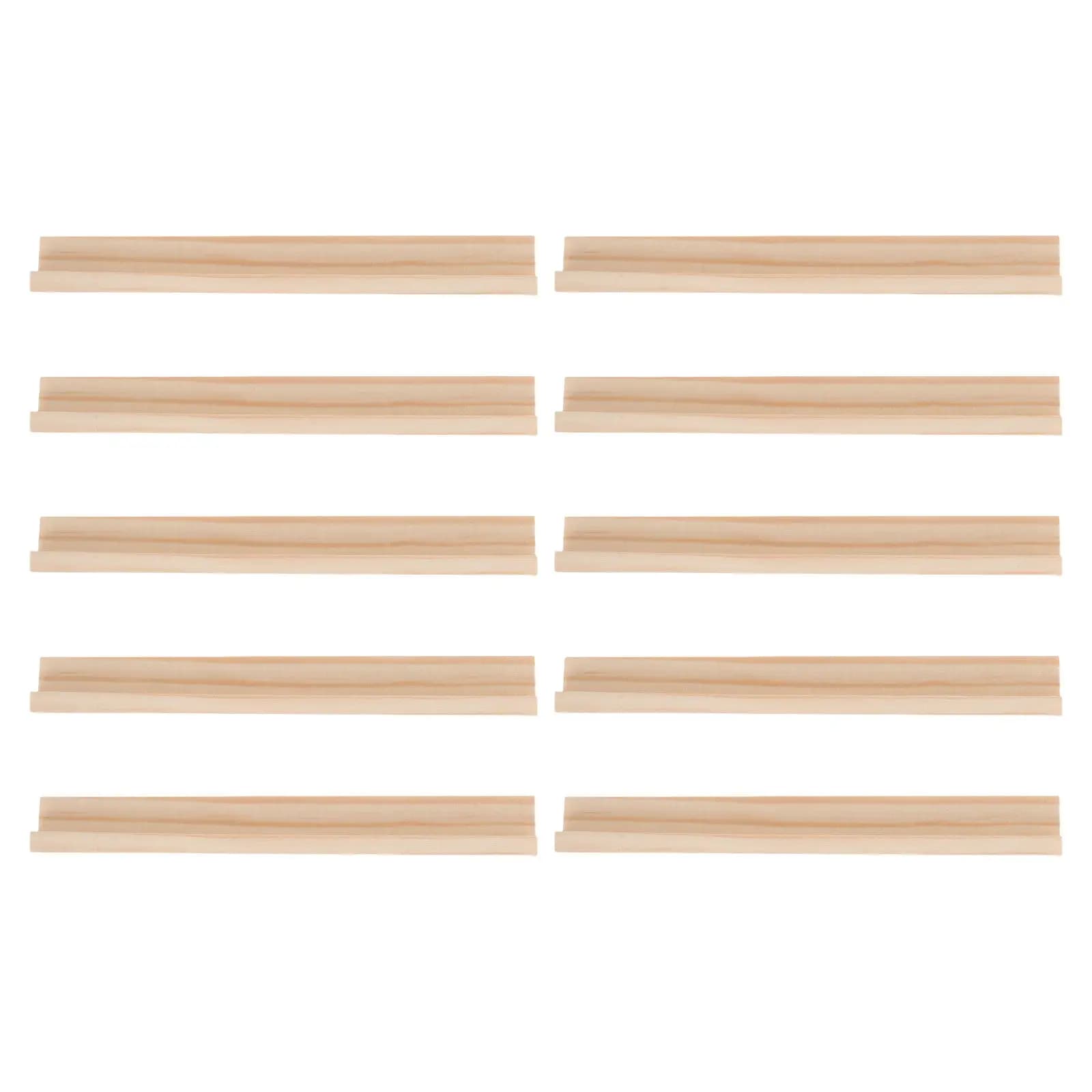 10Pcs Wooden Domino Racks Stable Tile Holders Smooth Edge Board Game Tray Organizer Mexican Train Mahjong Craft Display 17Cm