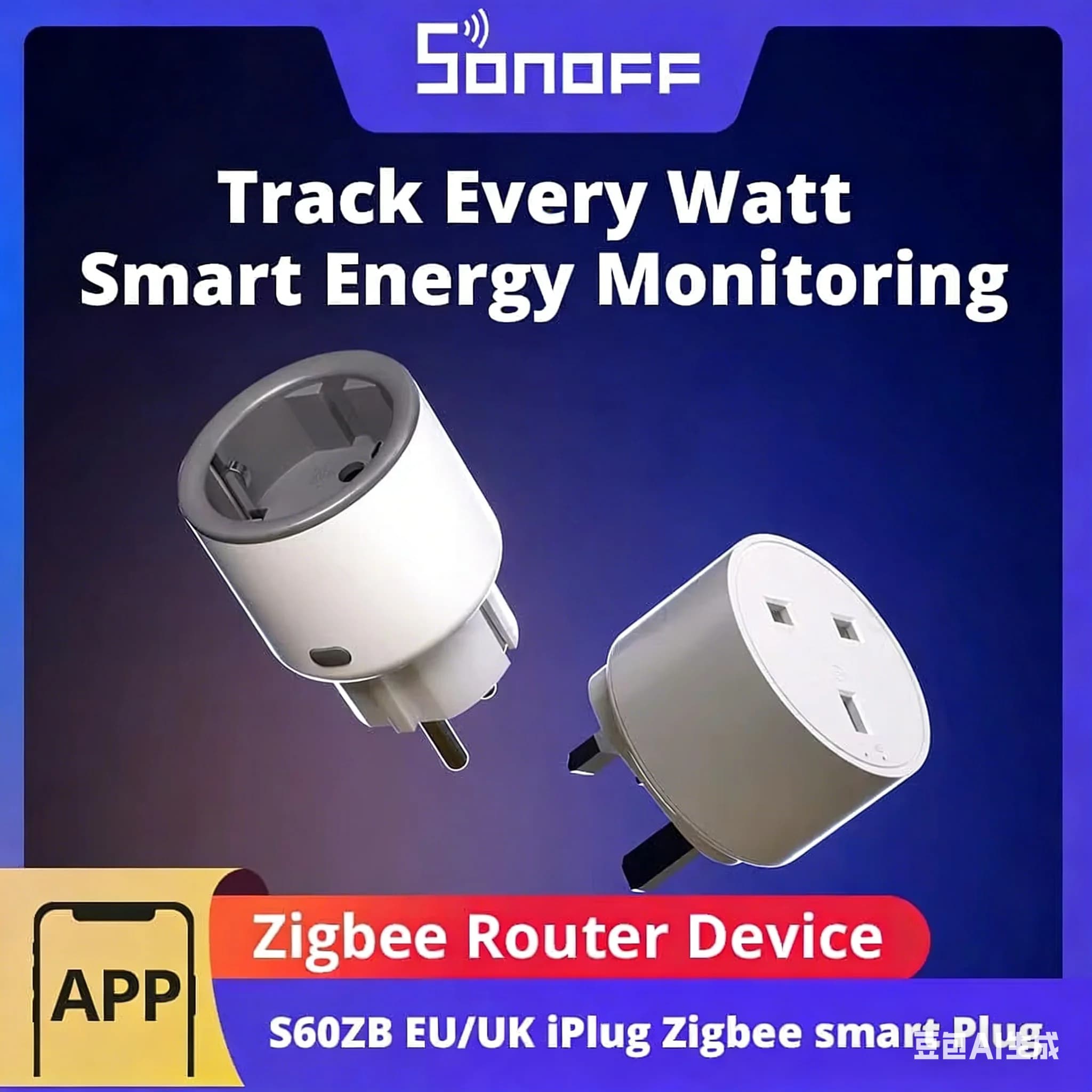 SONOFF S60ZB IPlug Presa Intelligente Zigbee con Monitoraggio Energetico, Timer Wireless, Controllo Vocale Compatibile con Google Home e Alexa
