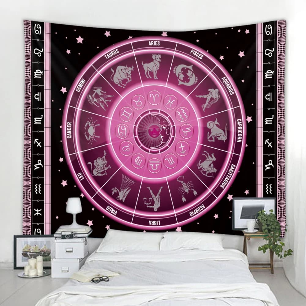 Tarocchi Scena psichedelica Decorazioni per la casa Arazzo Hippie Mandala Appeso a parete Oroscopo Divinazione Boho Yoga Mat Decorazione della parete della stanza