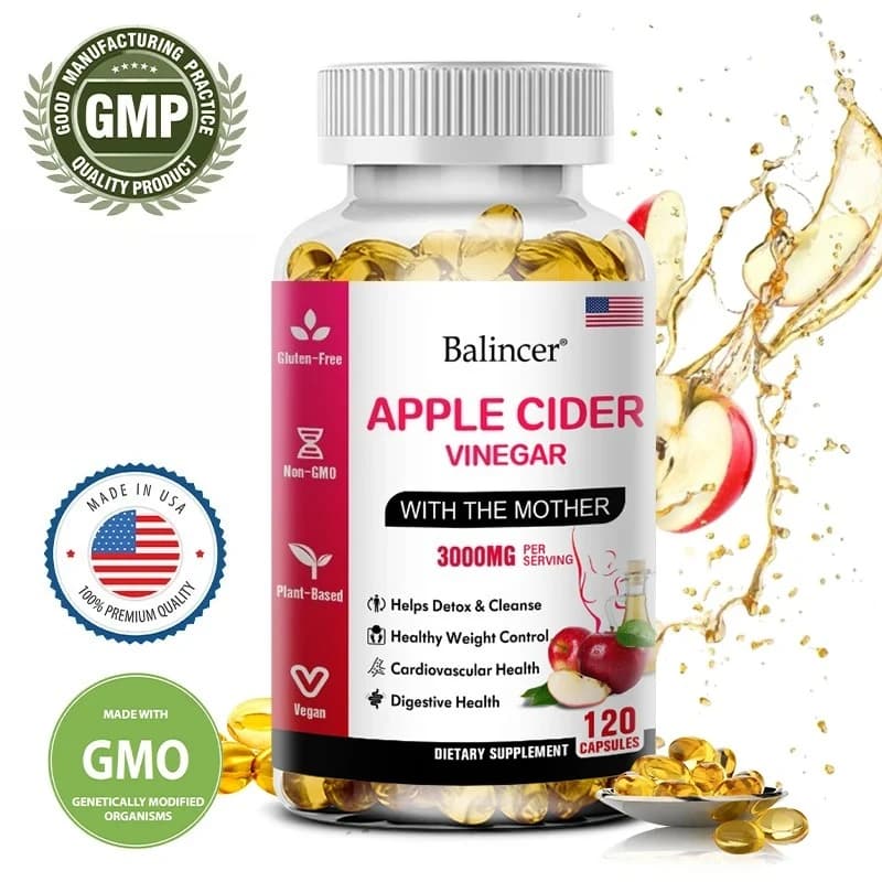 Balincer Handle vinegar capsules for fat burning appetite suppressant Healthy weight loss, cleanliness, vitamin supplement