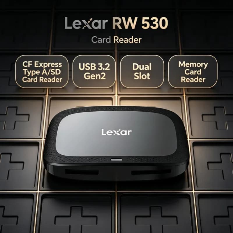Lexar CFexpress Type A / SD Memory Card Reader RW530 USB 3.2 Gen2 CFA Max 900MB/s Dual Slot SD Card Reader