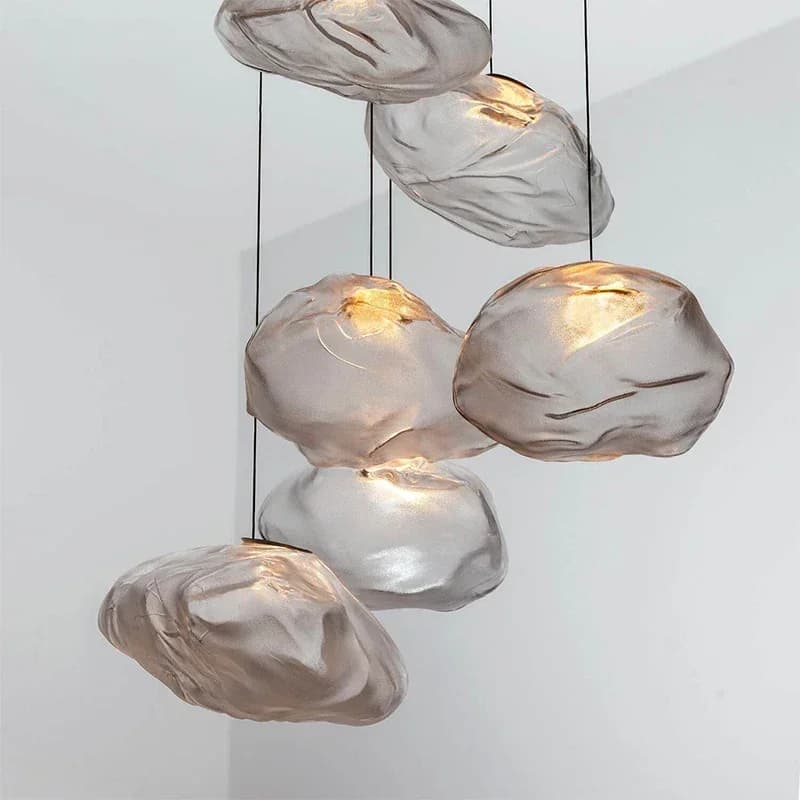 Lampadario a sospensione in vetro con nuvola grigio fumo di design nordico Hotel Soggiorno Art Lampada a sospensione a LED Decorazioni per scale