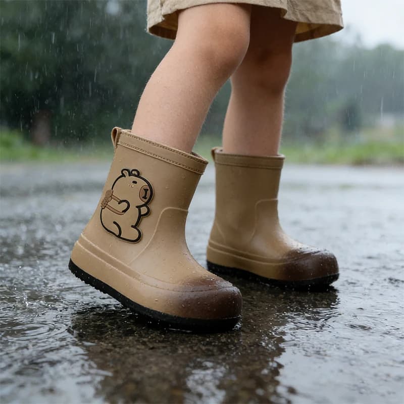 Stivali da pioggia per bambini Scarpe in gomma impermeabili con cartoni animati Calzature antiscivolo per la pioggia all'aperto per ragazzi e ragazze dai 3 ai 12 anni