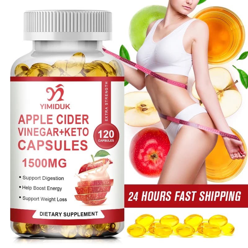 Keto manzana vinegar capsules - Helps to lose weight, lighten skin, supplements with manzana vinegar and vitamins, vegan