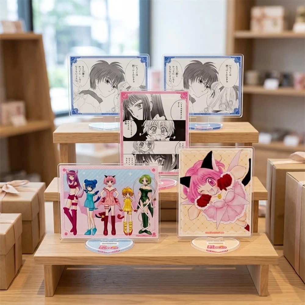 10CM Anime Tokyo Mew Mew Acrylic Keychain Stand Model Ornament Accessories Goods Christmas Gifts