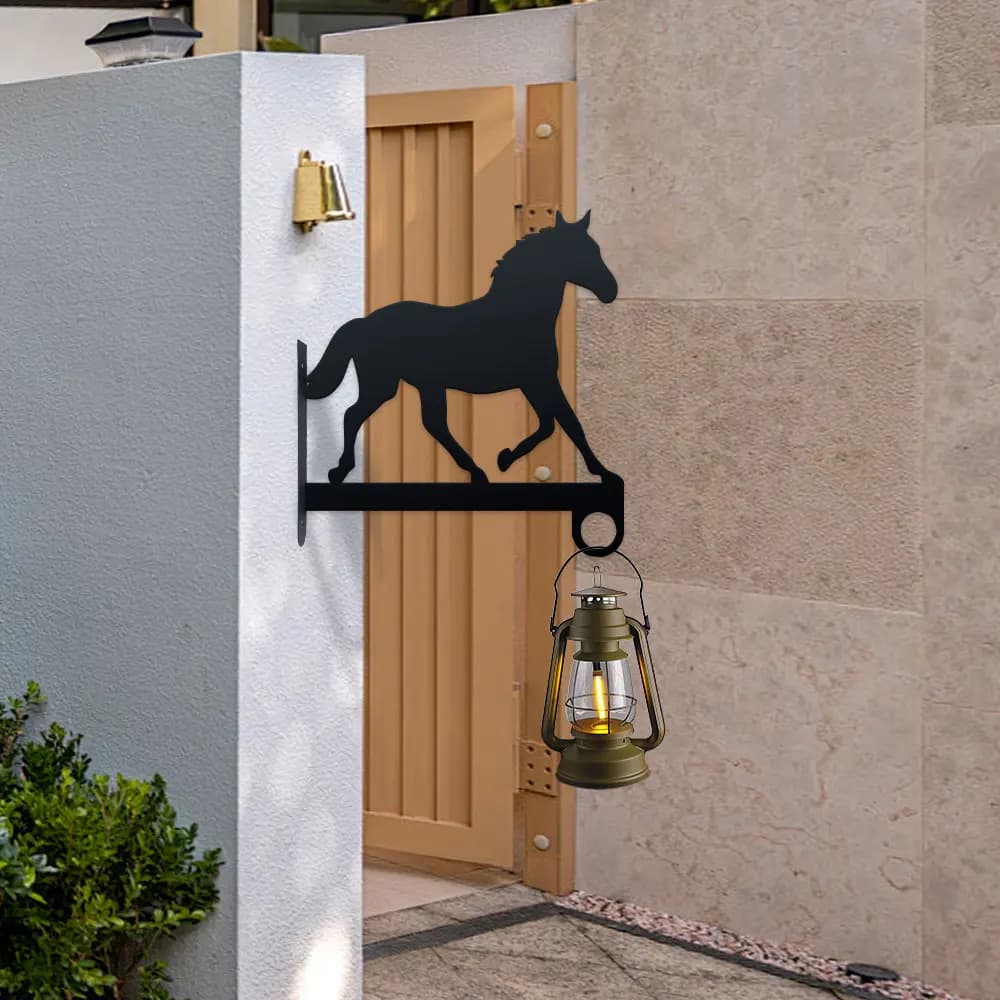 Sturdy Metal Hook for Outdoor Garden, Patio & Balcony Decor Lanterns, Wind Chimes - Heavy Duty Equine Wall Art Plant Hanger