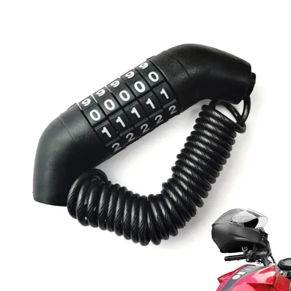 Wire Rope Anti-Theft Durable Cable Chain 4-Digit Password Motorcycle Bicycle Helmet Lock Portable Safety
