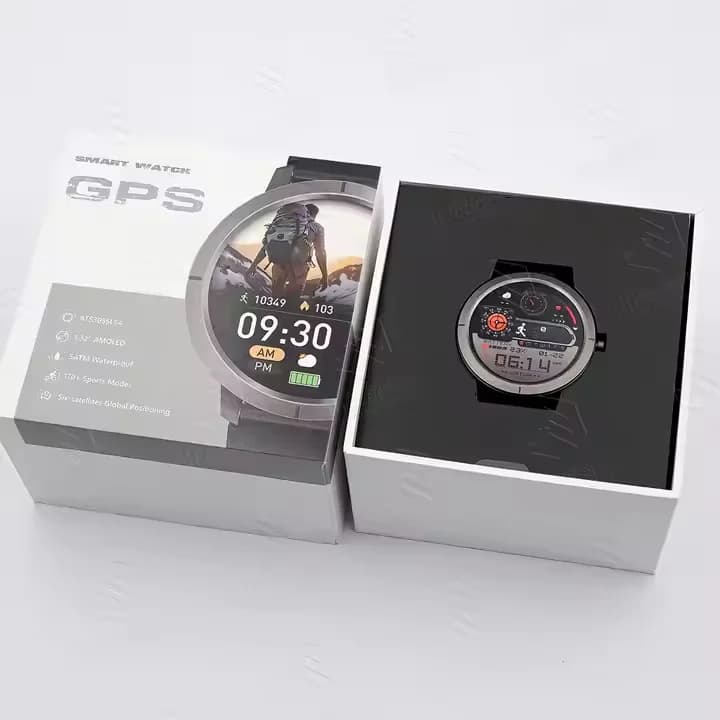Smart Watch sportivo con posizione GPS satellitare multipla DM76 Frequenza cardiaca SpO2 Stress 5ATM Smartwatch personalizzato impermeabile