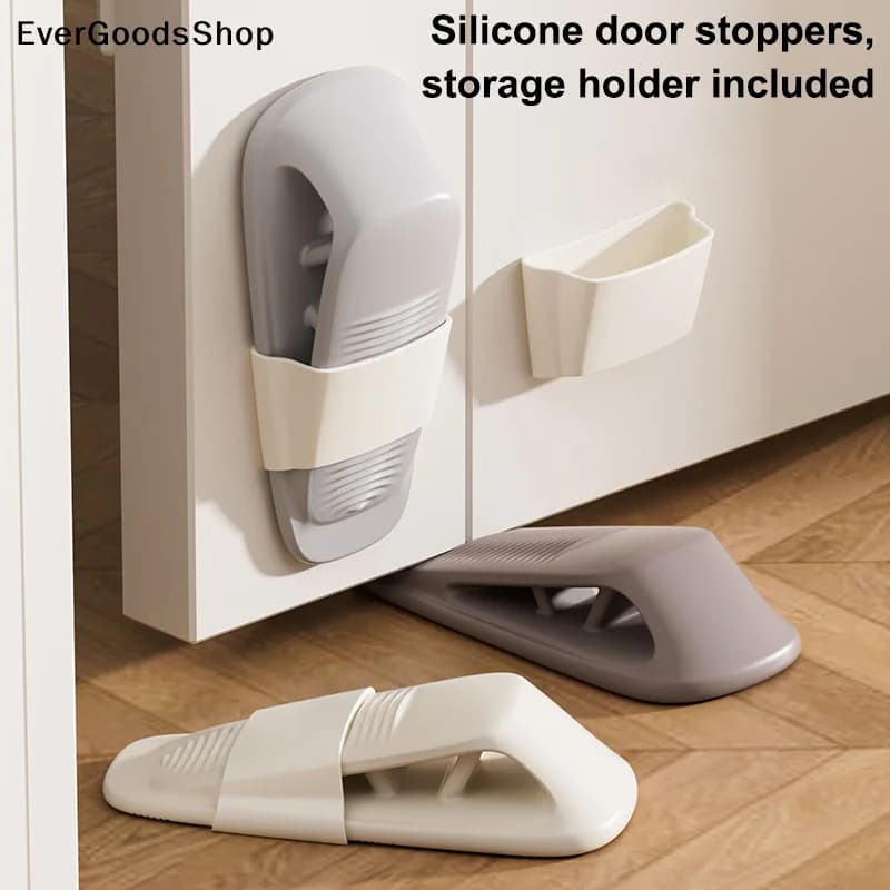 New Silicone Door Stoppers, Anti-collision Door Closers, Door Locks, Windproof And Fixed, Retractable And Drill-free.
