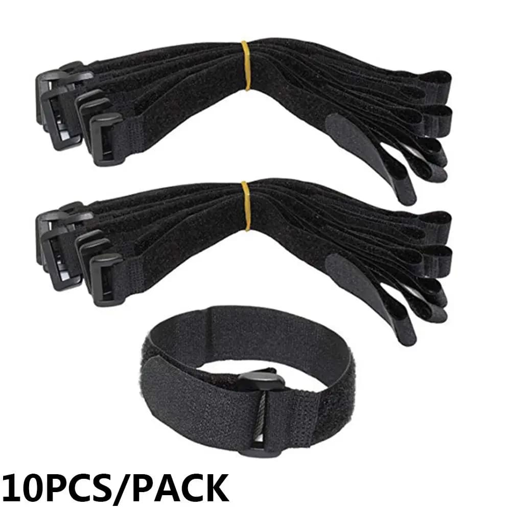 20*500mm 10 pz Nuovi Accessori per biciclette autoadesivi Riutilizzabili di fissaggio in nylon con gancio e anello Fascette per cavi Fascette per bici