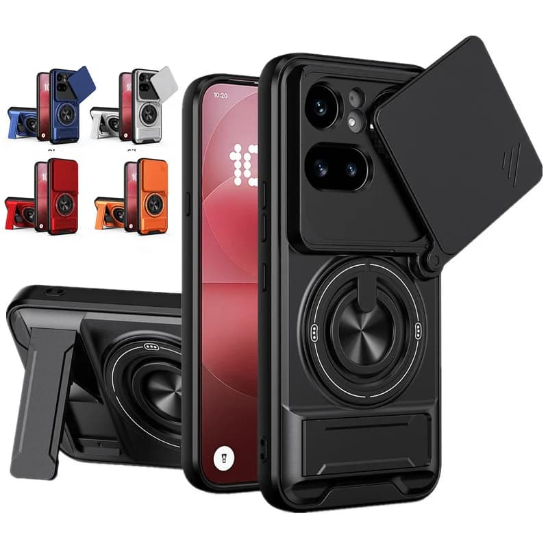 Custodia Protettiva Armor per Nothing Phone 4a Pro con Protezione Lente, Anello Magnetico e Supporto, Cover Posteriore