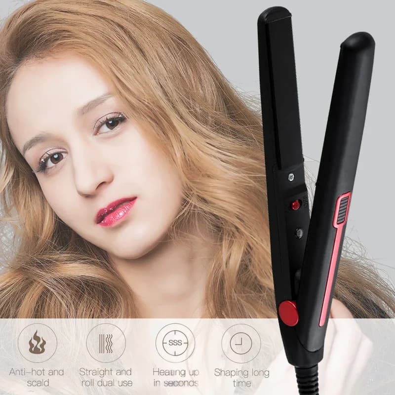 Mini piastra per bigodini professionale 2 in 1 piastra per stirare ferro piatto per uso domestico donna pinza arricciacapelli strumento per lo styling per parrucchieri