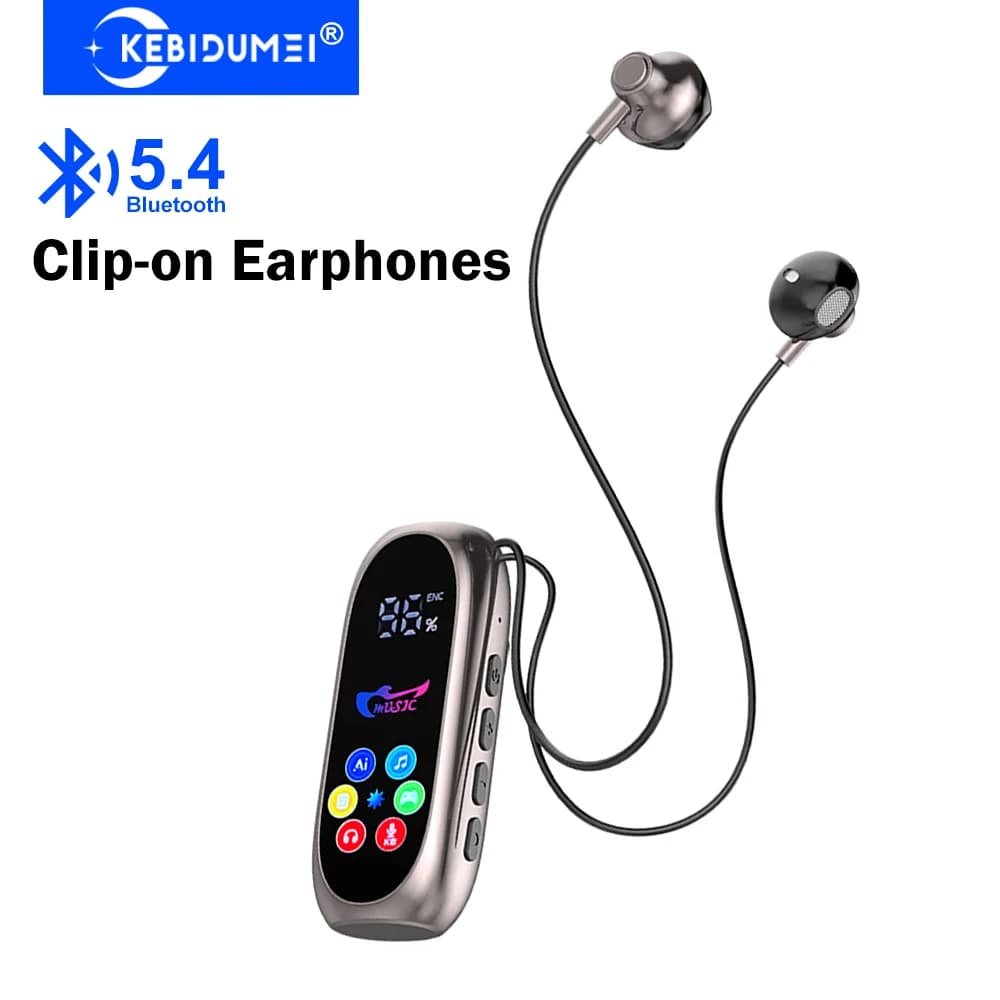 KEBIDUMEI Auricolari Karaoke Clip-on Bluetooth 5.4 Cuffie Gaming TWS Wireless con Supporto Scheda TF e Monitoraggio K Song