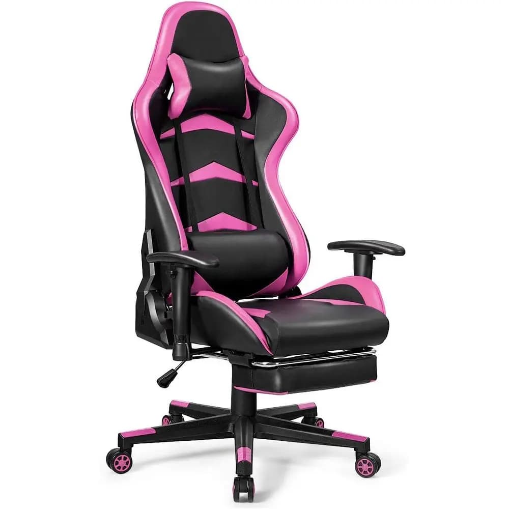 Sedia da Gaming Ergonomica Girevole con Supporto Lombare, Schienale Alto Reclinabile e Braccioli Regolabili