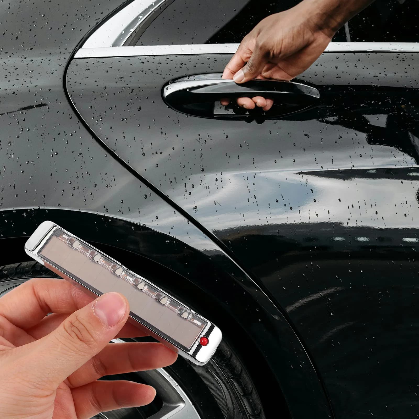 Luce di Avvertimento Anti-Collisione per Bordi Portiera Auto a Energia Solare, Striscia Adesiva Protettiva per Veicoli, Lampada di Sicurezza per la Notte