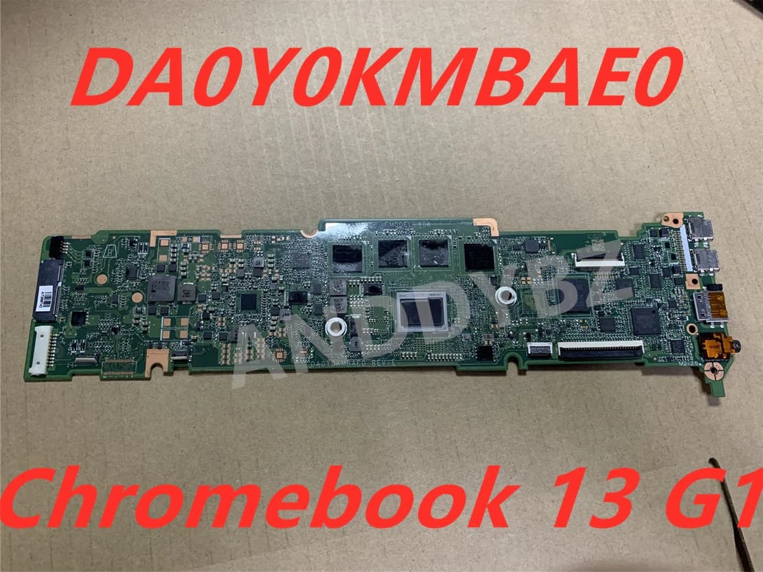 Original DA0Y0KMBAE0 For HP Chromebook 13 G1 LAPTOP MOTHERBOARD WITH SR2EG CPU AND RAM Tested Good Free Shipping