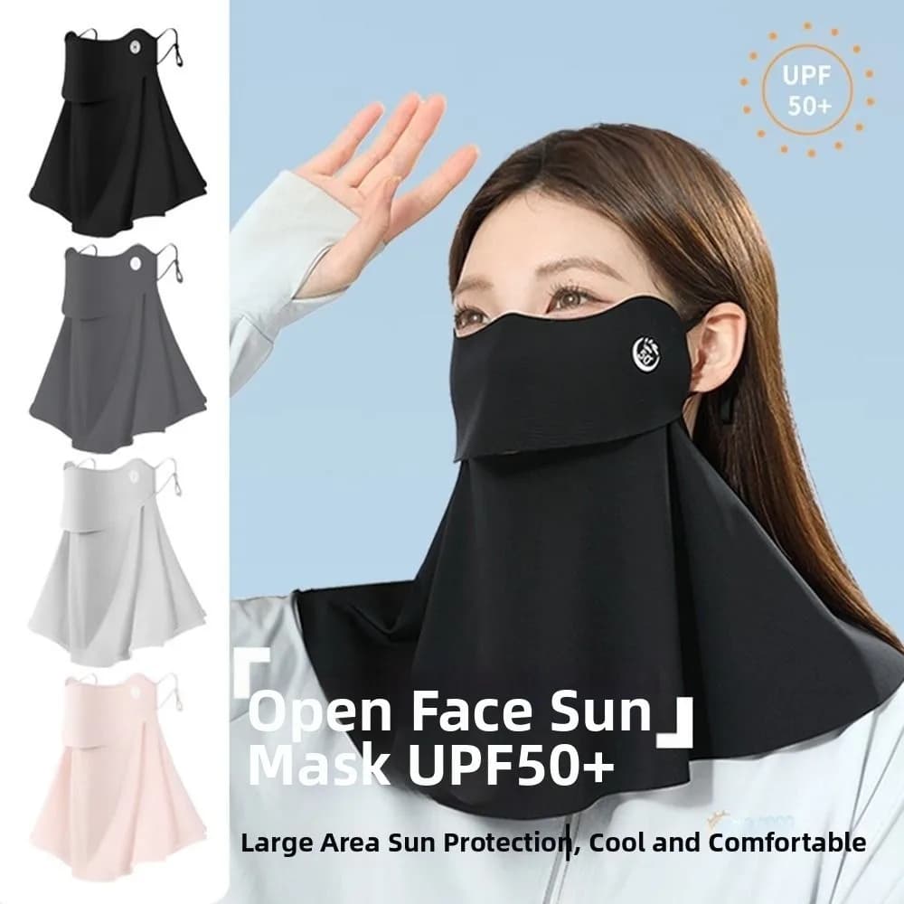 Maschera protettiva solare traspirante 360° per bere acqua ° Passamontagna Anti-UV UPF50+ con Ampia Copertura per Viso e Collo