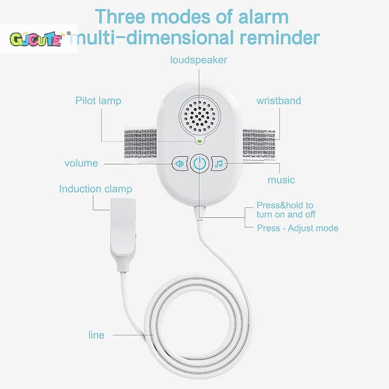 Bedwetting Sensor Potty Training For Children With Loud Sound Strong Vibration Children Pee Alarm Bedwetting Monitor Sensor