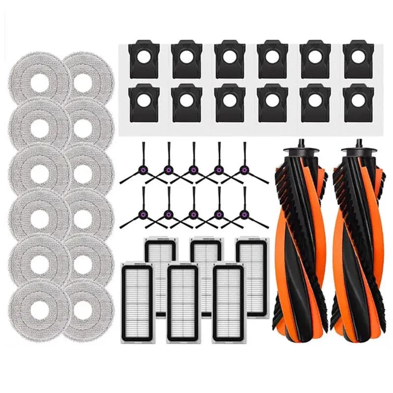 ABBZ-For Cecotec Conga X70 Replacement Accessories Main Side Brush HEPA Filter Mop Cloth Pads Dust Bags