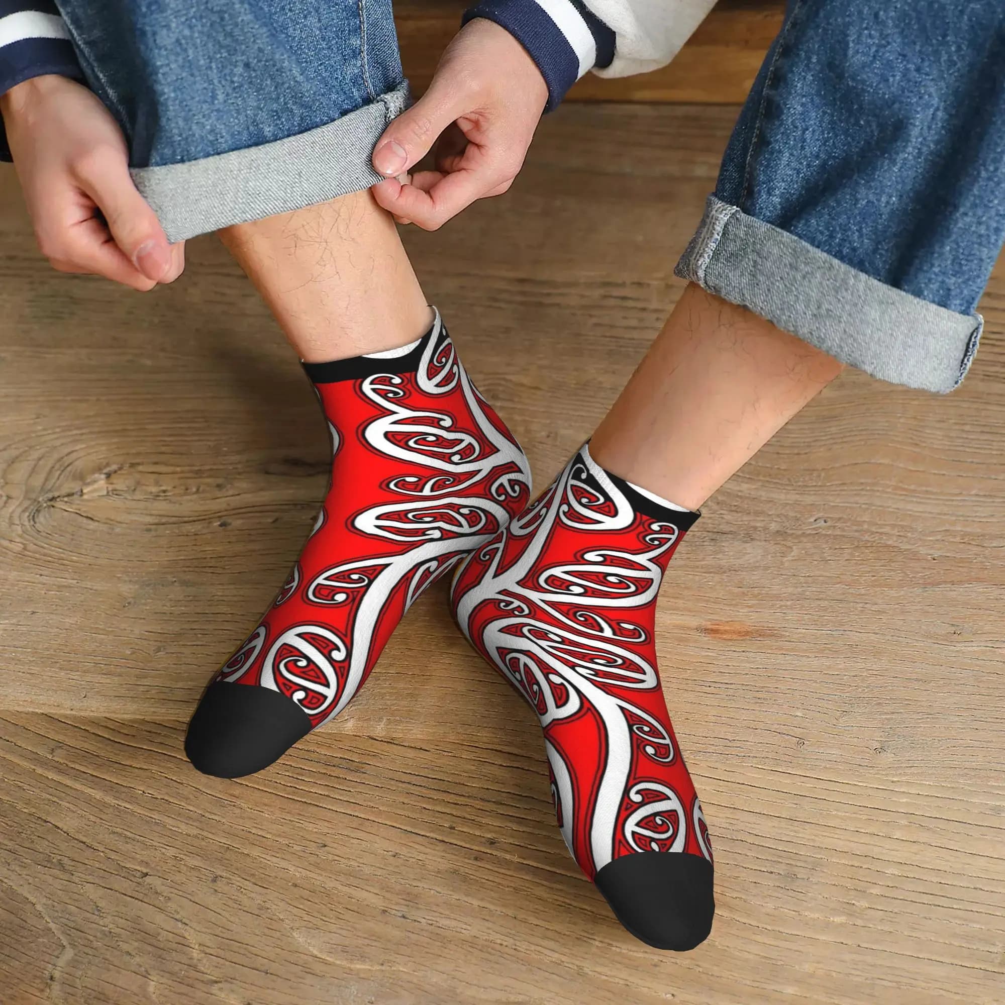All Seasons Maori Pattern All Blacks Calzini natalizi da rugby della Nuova Zelanda Calzini sportivi a tubo Calze morbide e divertenti per uomo donna