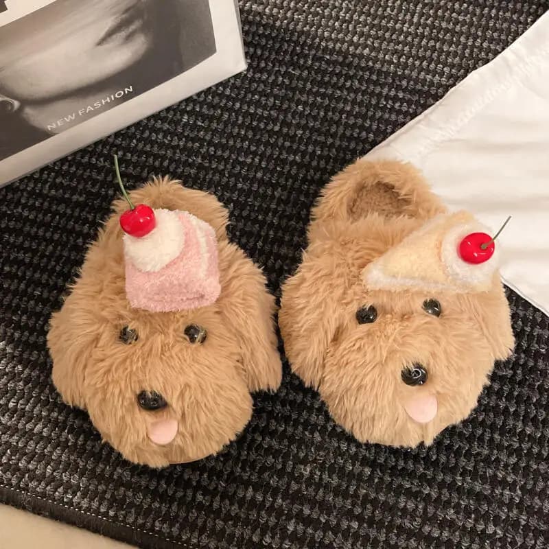 Women's Slippers Winter Blowjob for Home Cartoon Designer Luxury Shoes Women's Shoes Interior Slides Cute blurry fur Soft casual warm