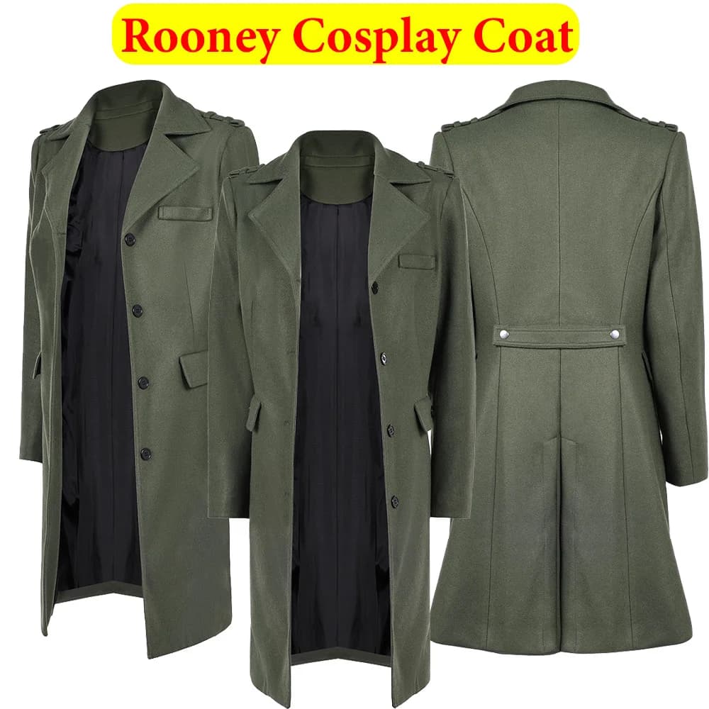 2025 Film Rooney Cappotto Cosplay Ballerina Costume Abbigliamento John Gioco di ruolo Giacca stoppino Capispalla Abiti da donna Vestito da festa di Halloween