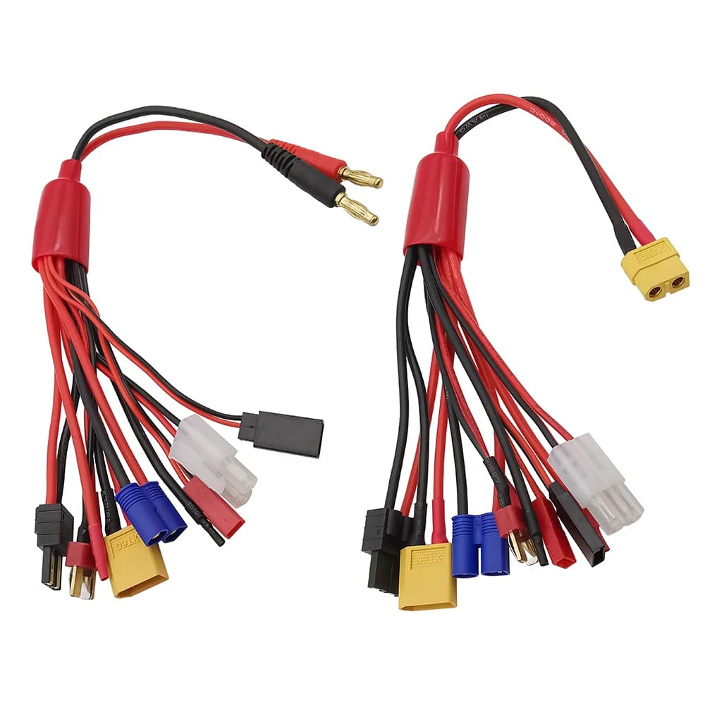 8 in 1 RC Adattatore per caricabatterie Connettore Spina a banana EC3 XT60 JST TRX FUTABA TAMIYA T Spina Cavo per Imax B6 B6AC Cavo batteria