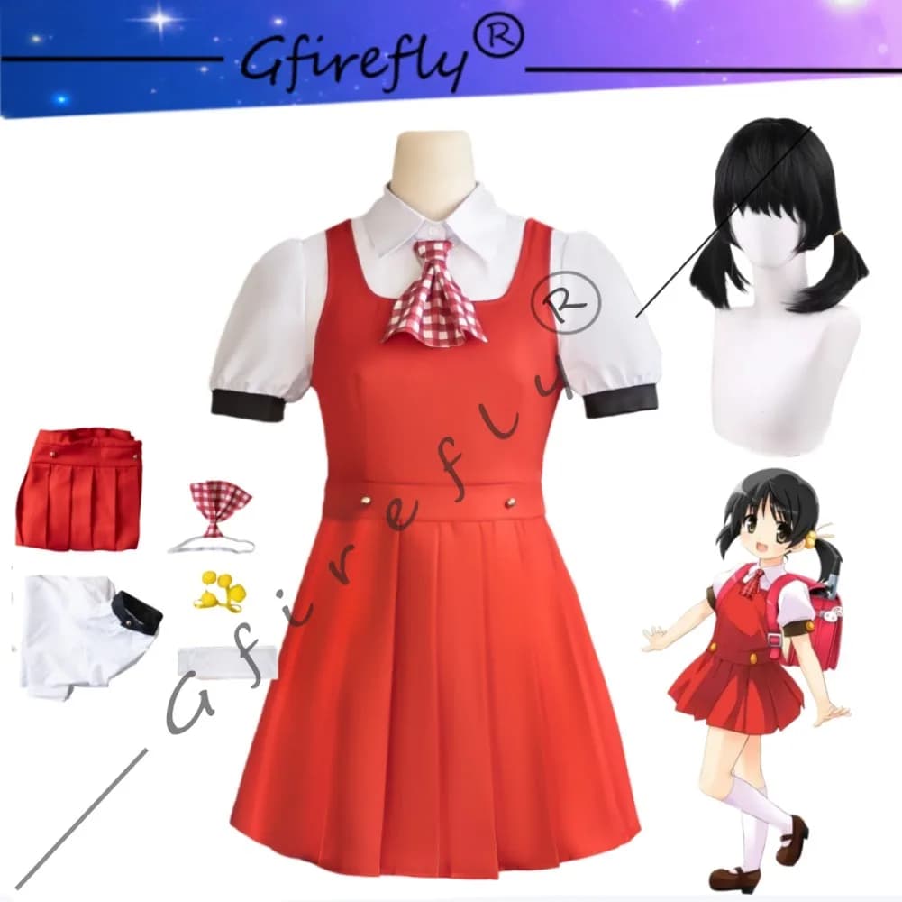 Costume cosplay per idol virtuale, stesso stile, vestito rosso, parrucca, cantante virtuale, costume per performance sul palco di Halloween