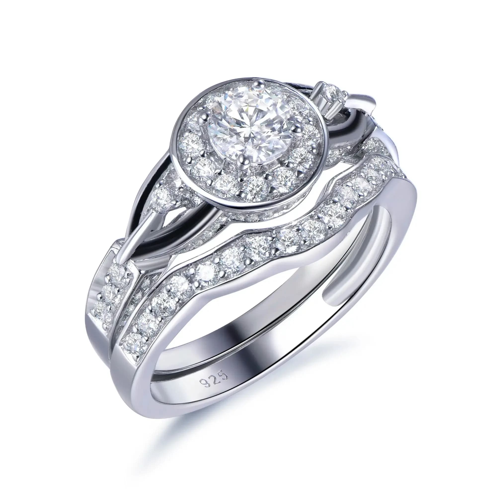 Anelli in Argento Sterling 925 TKJ con Zirconia Cubica 4A Scintillante, Anello da Donna alla Moda, Anello Impilabile per Matrimonio e Fidanzamento
