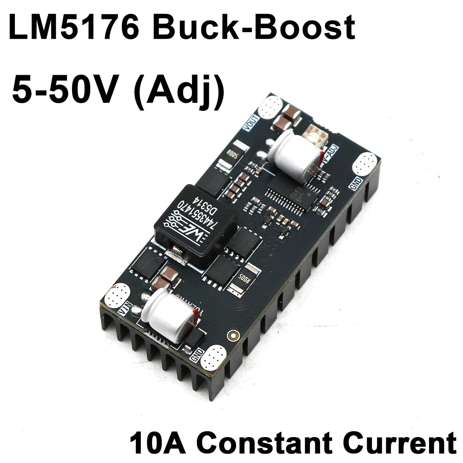Convertitore DC-DC Buck-Boost LM5176, Alimentazione 5V-50V 10A, Regolatore di Tensione 12V 15V 19V 24V 28V 36V 48V per Ricarica Batterie Solari