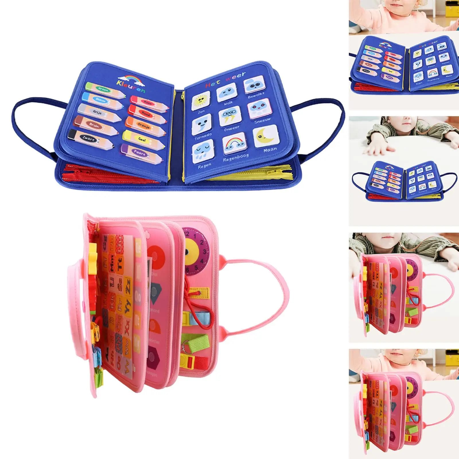 Tavola delle Attività Montessori, Giocattoli Educativi Sensoriali, Pannello Sensoriale in Feltro per Prescuola, Regalo di Compleanno per Bambini