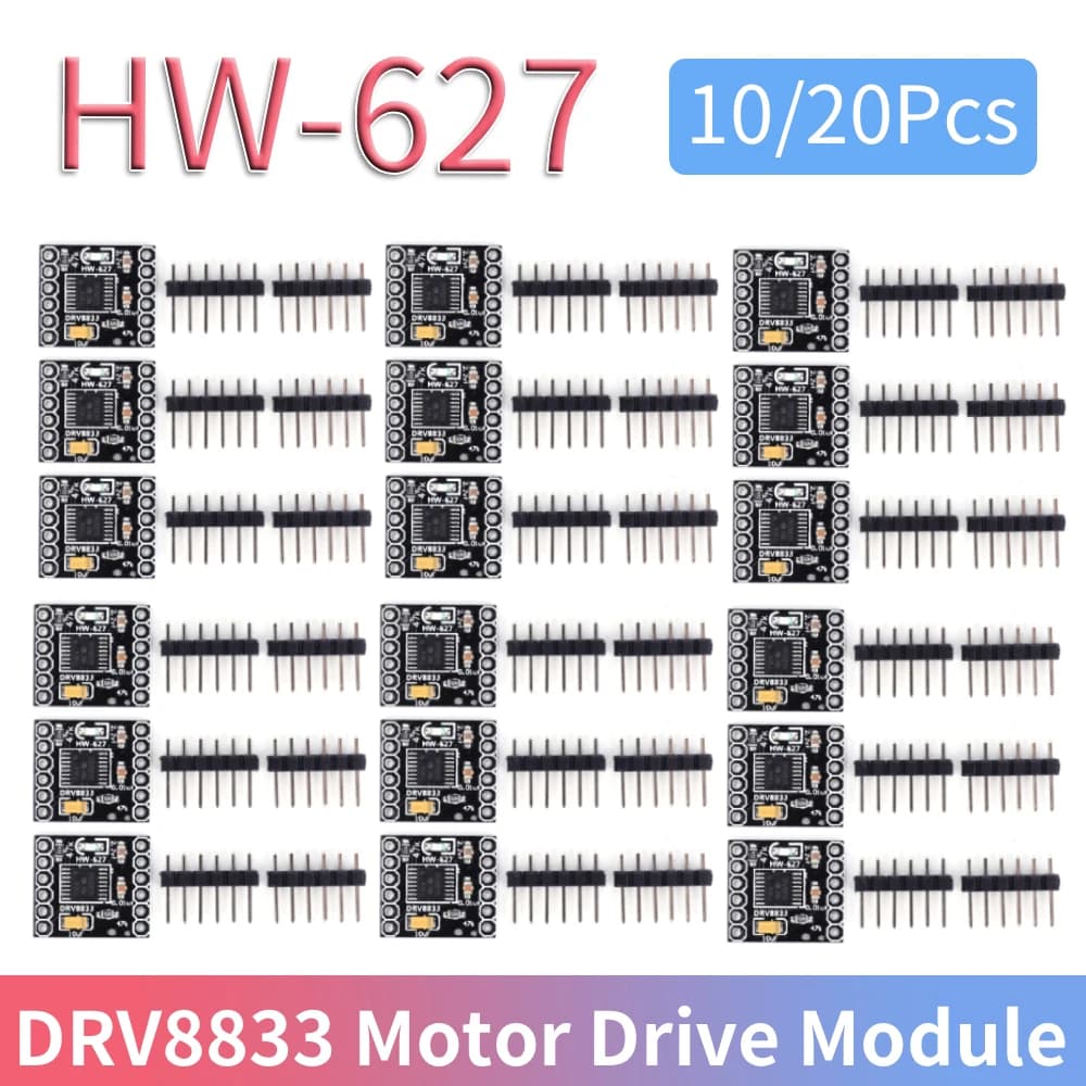 10/20 Pieces Module Driver Motor DRV8833, 2 Pieces Driver DC Motor at 6 Pin 1.5A, Driver Motor Stepper Silent at Bridge H Single for Arduino