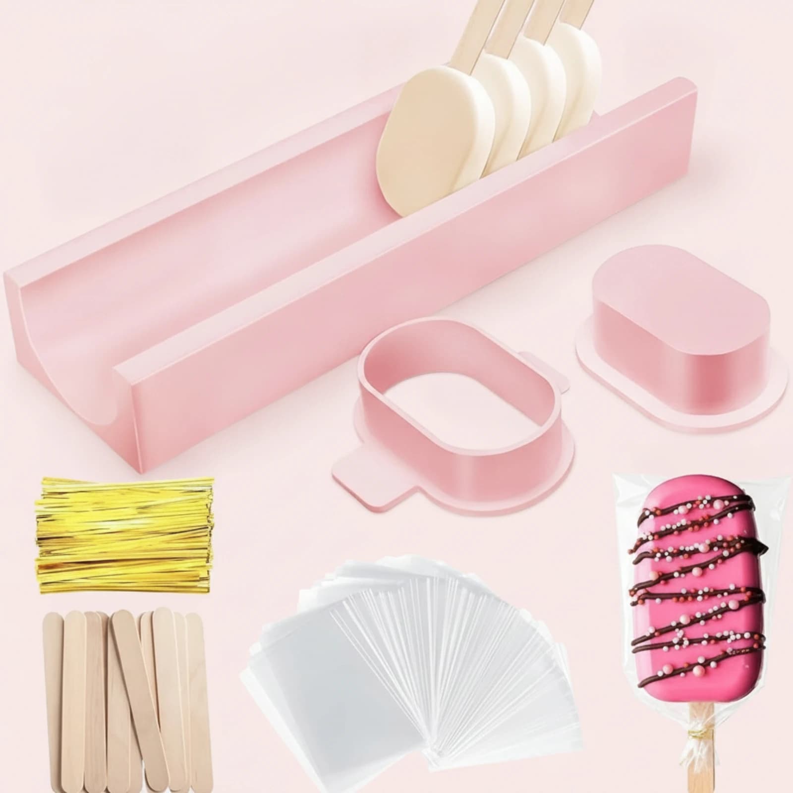 3 Pieces Cake Ball Mold Set with Sticks Uniform Cake Ball Mold Set with Pusher Bakeware Food-Safe Bisphenol A-Free-Safe