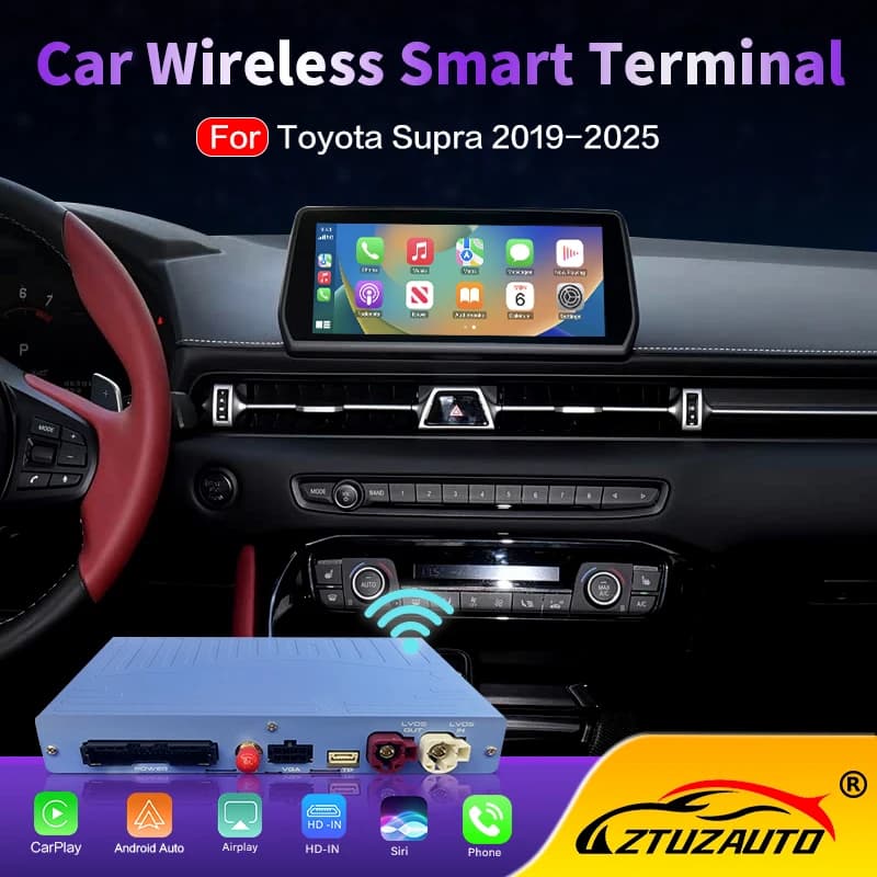 CarPlay Wireless for Toyota Supra 2019-2025, Android Auto Multimedia System with New User Interface, Plug & Play Update, Intelligent Kit with GPS Navigation