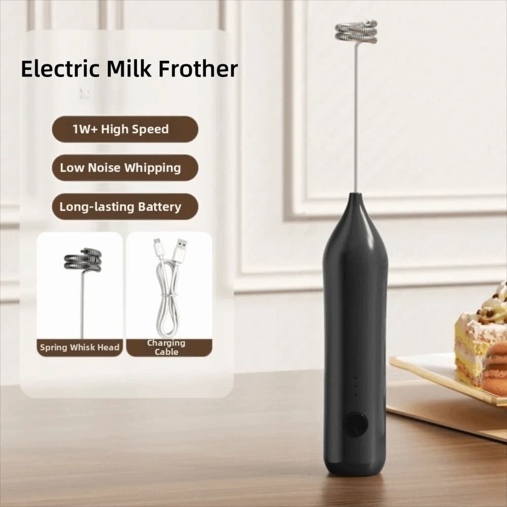 Powerful Milk Frother Handheld Portable Handheld Coffee Mixer Comfortable Grip Multifunctional Egg Beater Protein Powder