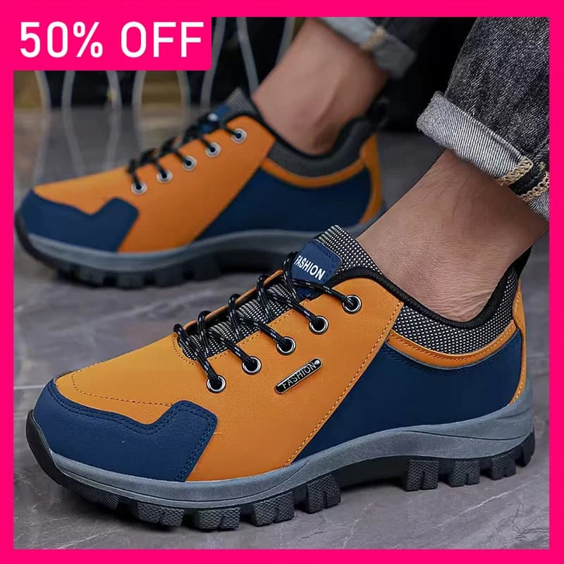 Scarpe da Trekking da Uomo Nuove in Pelle Premium Durevole, Basse con Lacci, Suola in Gomma Antiscivolo, Versatili per Escursionismo e Sport Casual all'Aperto